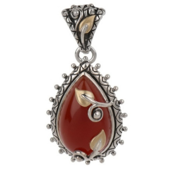 Barbara Bixby Sterling Carnelian Gemstone Enhancer - Picture 2 of 5